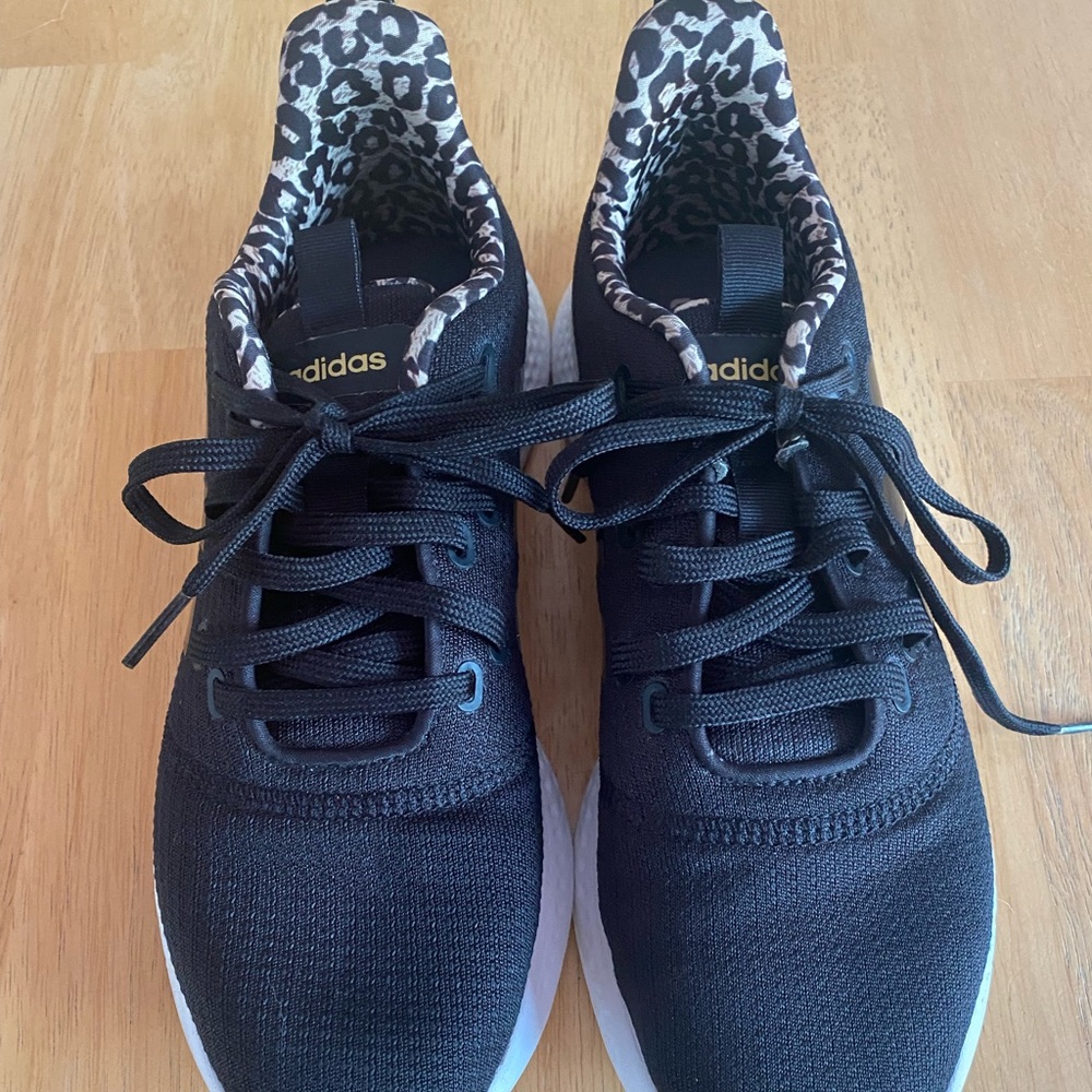 9.5 adidas cloud foam black leopard